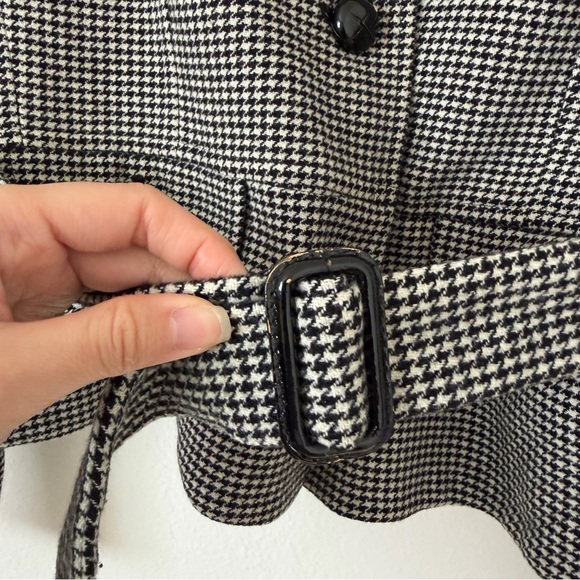 MaxMara Weekend Clueless Wool Blazer Jacket Skirt Set Size 8 Houndstooth Belted - Picture 4 of 16